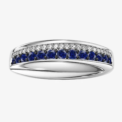 Lab Created Gemstone Sterling Silver Band