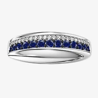 Lab Created Gemstone Sterling Silver Band
