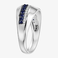 Lab Created Gemstone Sterling Silver Band