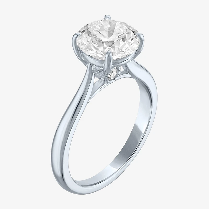 (G / Si1-Si2) Womens 3 CT. T.W. Lab Grown White Diamond Round Engagement Ring