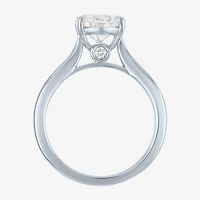 (G / Si1-Si2) Womens 3 CT. T.W. Lab Grown White Diamond Sterling Silver Oval Engagement Ring