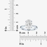 (G / Si1-Si2) Womens 3 CT. T.W. Lab Grown White Diamond Sterling Silver Oval Engagement Ring