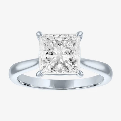(G / Si1-Si2) Womens 3 CT. T.W. Lab Grown White Diamond Sterling Silver Engagement Ring