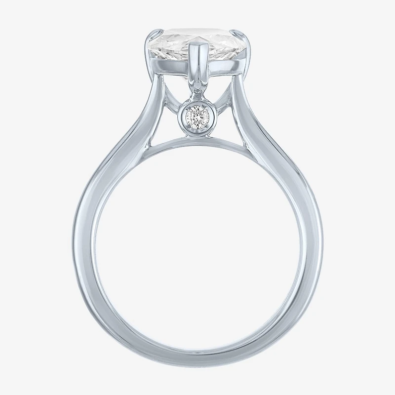 (G / Si1-Si2) Womens 3 CT. T.W. Lab Grown White Diamond Sterling Silver Pear Engagement Ring