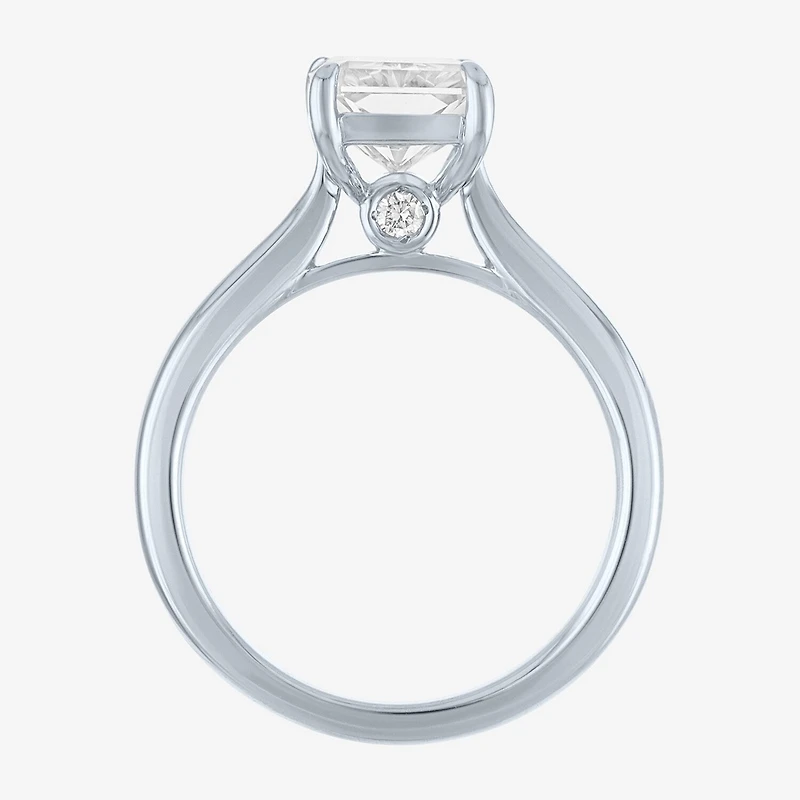 (G / Si1-Si2) Womens 3 CT. T.W. Lab Grown White Diamond Sterling Silver Rectangular Engagement Ring