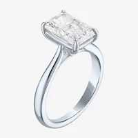 (G / Si1-Si2) Womens 3 CT. T.W. Lab Grown White Diamond Sterling Silver Rectangular Engagement Ring
