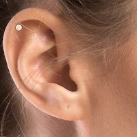 Gold Addiction Womens White Cubic Zirconia 10K Gold Round Single Earring