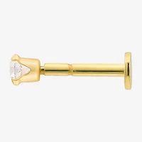 Gold Addiction Womens White Cubic Zirconia 10K Gold Round Single Earring