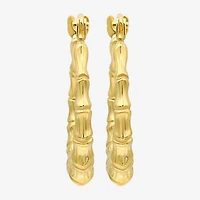 Bonded Brilliance Womens 14K Gold Over Silver 19mm Hoop Earrings