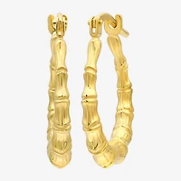 Bonded Brilliance Womens 14K Gold Over Silver 19mm Hoop Earrings