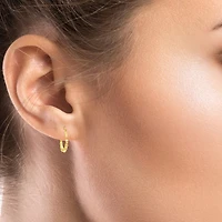 Bonded Brilliance Womens 14K Gold Over Silver 19mm Hoop Earrings