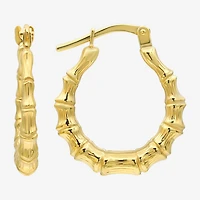 Bonded Brilliance Womens 14K Gold Over Silver 19mm Hoop Earrings