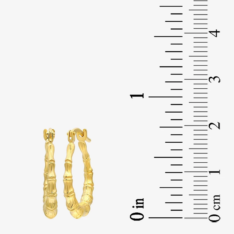 Bonded Brilliance Womens 14K Gold Over Silver 19mm Hoop Earrings