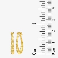 Bonded Brilliance Womens 14K Gold Over Silver 19mm Hoop Earrings