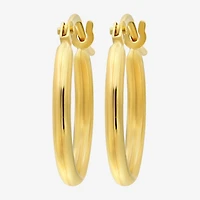 Bonded Brilliance Womens 14K Gold Over Silver 14mm Hoop Earrings