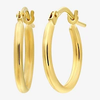 Bonded Brilliance Womens 14K Gold Over Silver 14mm Hoop Earrings
