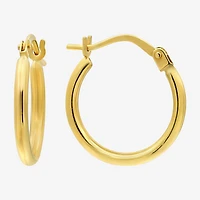 Bonded Brilliance Womens 14K Gold Over Silver 14mm Hoop Earrings