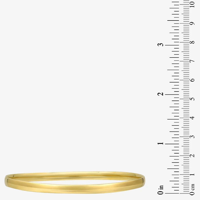 Bonded Brilliance Womens 14K Gold Over Silver Round Bangle Bracelet