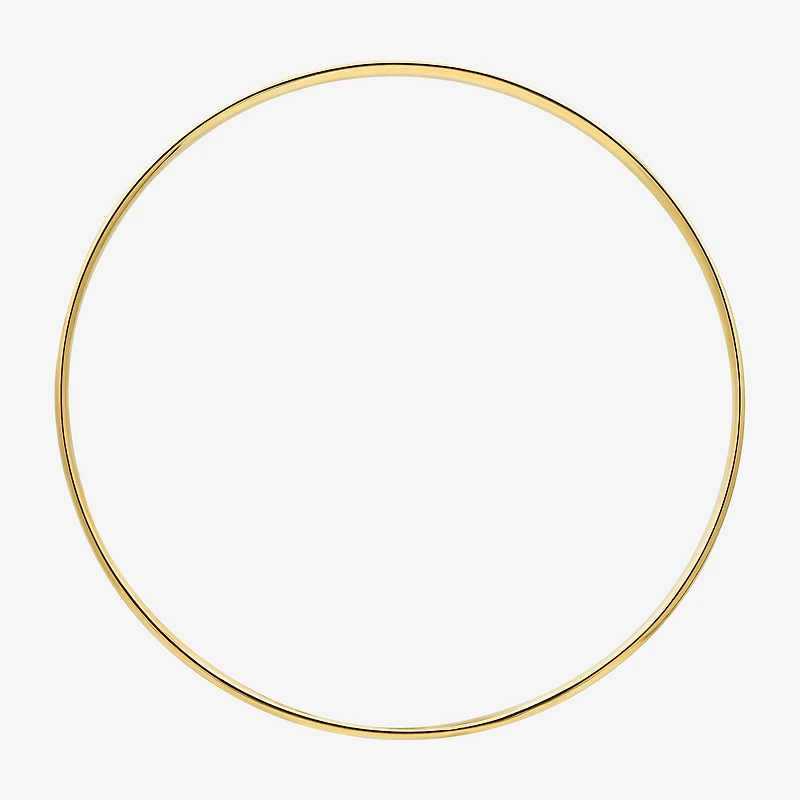 Bonded Brilliance Womens 14K Gold Over Silver Round Bangle Bracelet