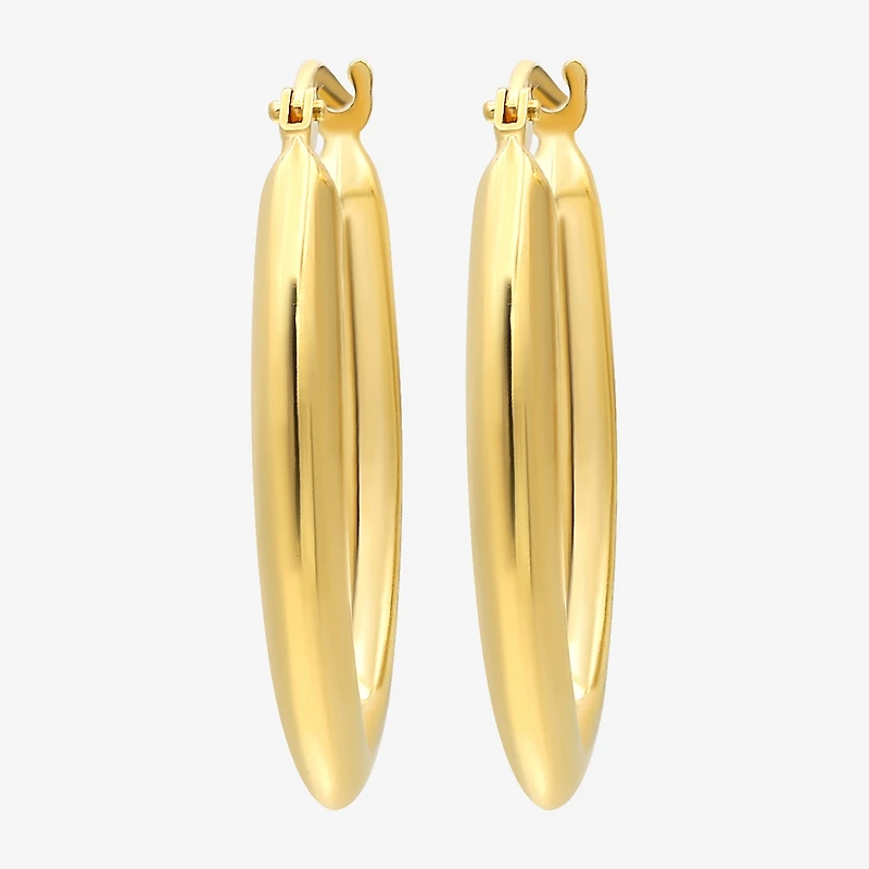 Bonded Brilliance Womens 14K Gold Bonded With Sterling Silver 20mm Hoop Earrings