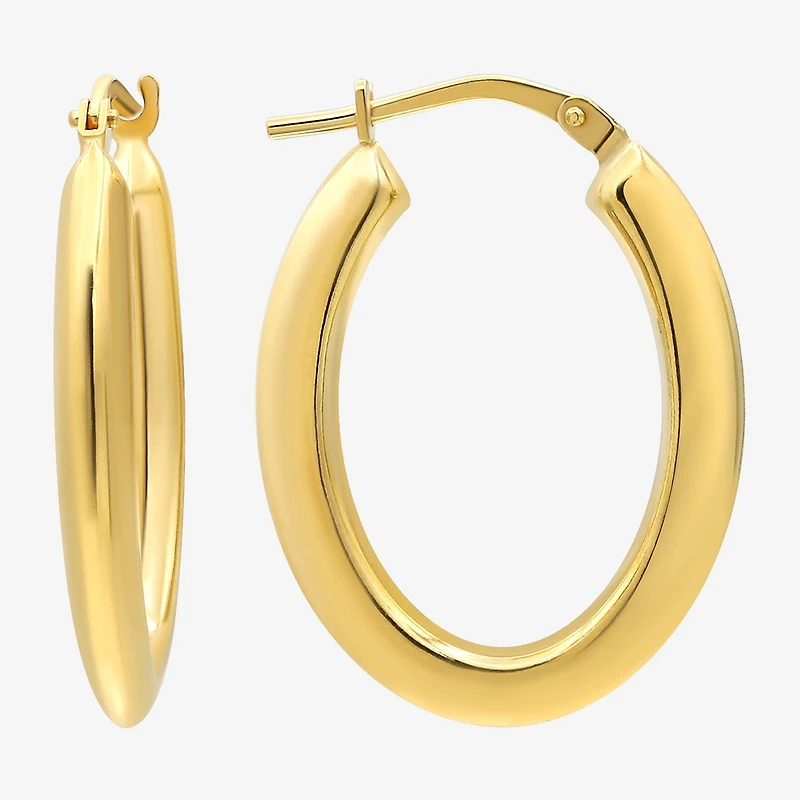 Bonded Brilliance Womens 14K Gold Bonded With Sterling Silver 20mm Hoop Earrings