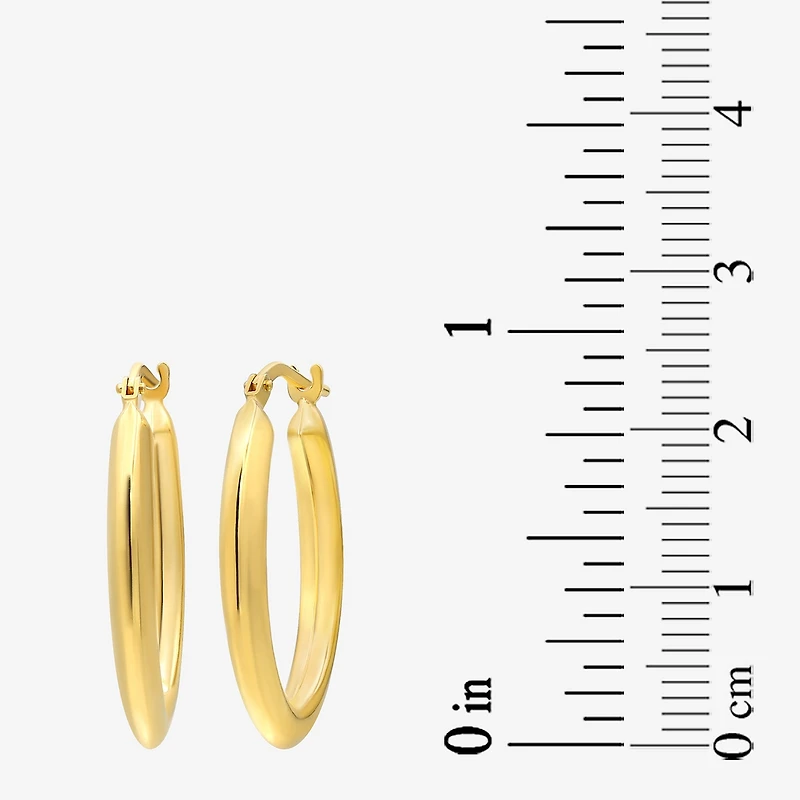 Bonded Brilliance Womens 14K Gold Bonded With Sterling Silver 20mm Hoop Earrings