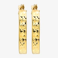 Womens 14K Gold 16mm Round Hoop Earrings
