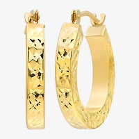 Womens 14K Gold 16mm Round Hoop Earrings