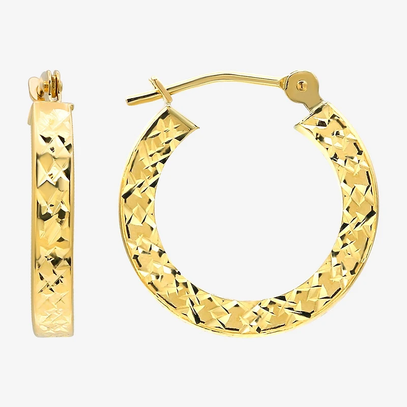 Womens 14K Gold 16mm Round Hoop Earrings