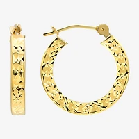 Womens 14K Gold 16mm Round Hoop Earrings