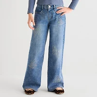 Vanilla Star Big Kid Girls Butterfly Rhinestone Wide Leg Jean