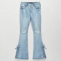 Vanilla Star Big Kid Girls Lace Up Flare Leg Jean