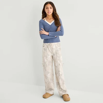 Vanilla Star Big Kid Girls Wide Leg Cargo Pant