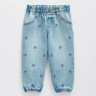 Okie Dokie Baby Girls Adjustable Waist Jogger Denim Jean
