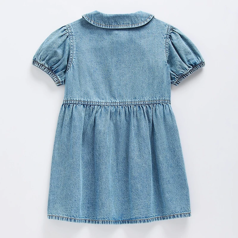 Okie Dokie Toddler & Little Girls Short Sleeve Puffed A-Line Dress
