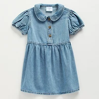 Okie Dokie Toddler & Little Girls Short Sleeve Puffed A-Line Dress