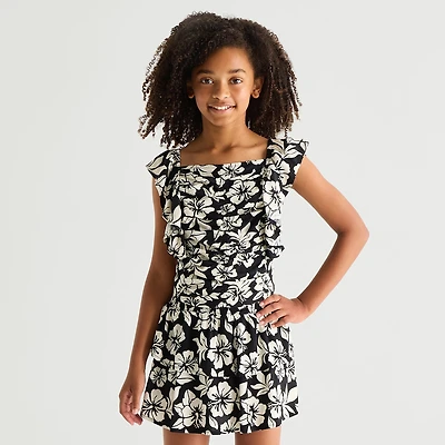 Thereabouts Little & Big Kid Girls Square Neck Sleeveless Blouse