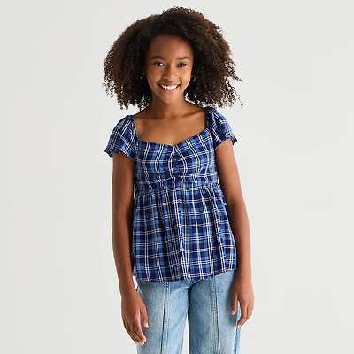 Thereabouts Little & Big Kid Girls V Neck Sleeveless Blouse