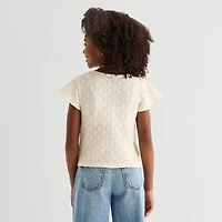 Thereabouts Little & Big Kid Girls V Neck Short Sleeve T-Shirt