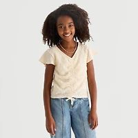 Thereabouts Little & Big Kid Girls V Neck Short Sleeve T-Shirt