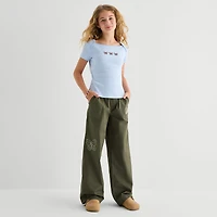 Thereabouts Little & Big Kid Girls Stretch Fabric Mid Rise Straight Cargo Pant