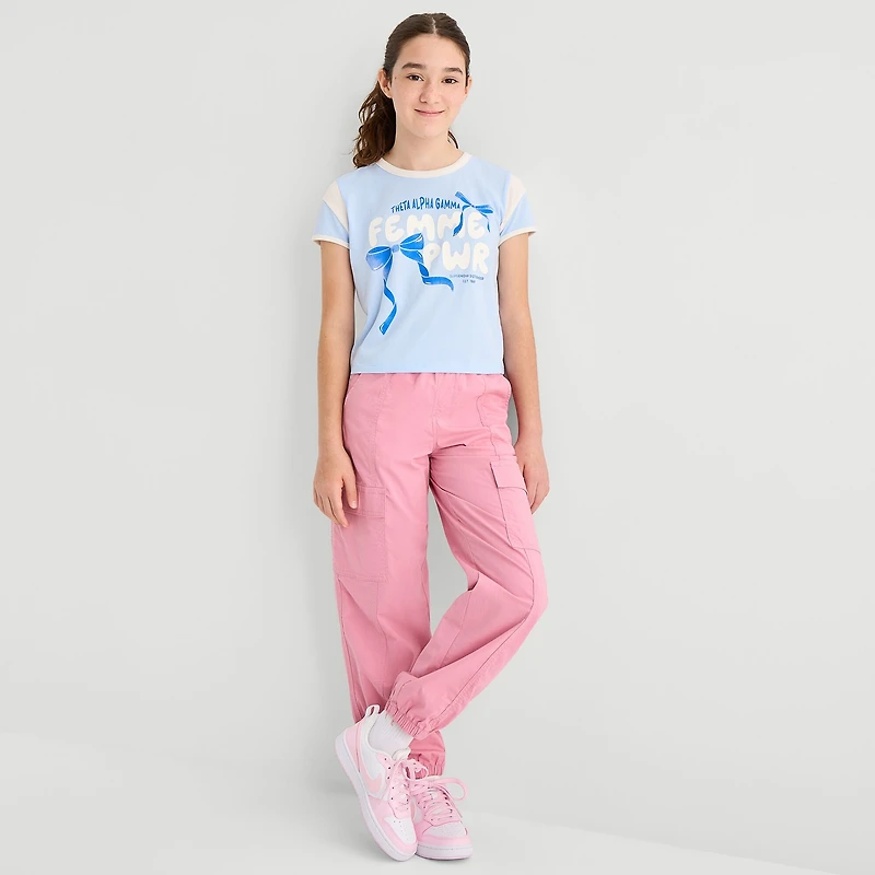 Thereabouts Girls Mid Rise Cuffed Cargo Pant