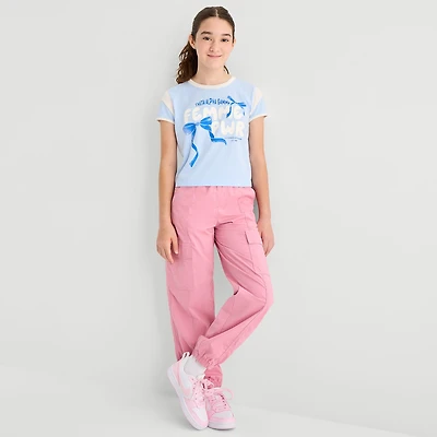 Thereabouts Girls Mid Rise Cuffed Cargo Pant