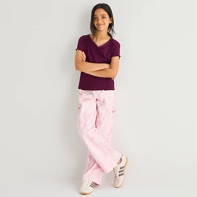 Thereabouts Little & Big Kid Girls Mid Rise Straight Cargo Pant