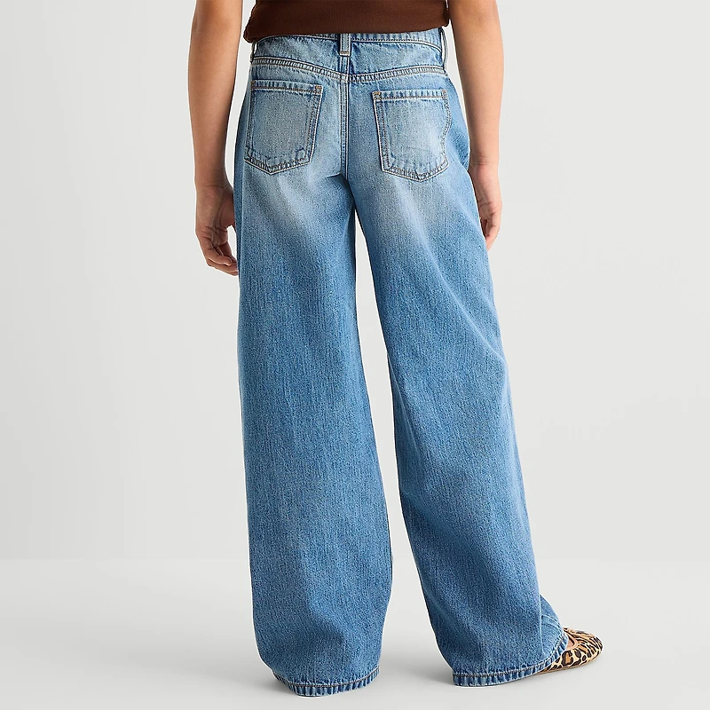 Thereabouts Little & Big Kid Girls Adjustable Waist Low Rise Baggy Fit Jean