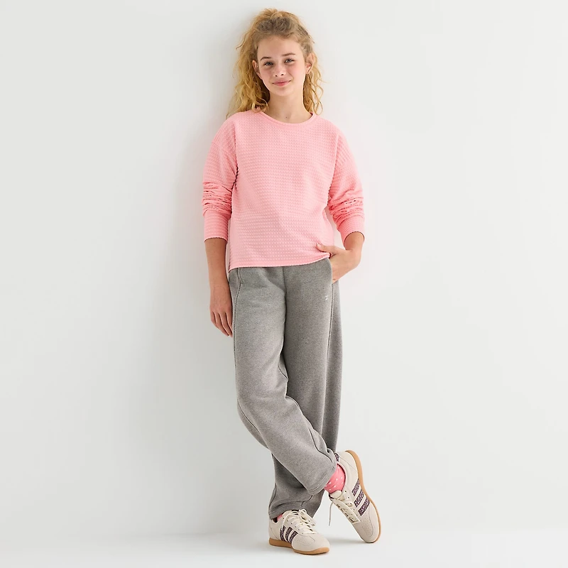 Xersion Little & Big Kid Girls Crew Neck Long Sleeve Active T-Shirt