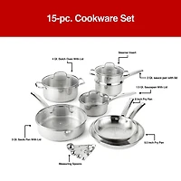Cooks Stainless Steel 15-pc. Cookware Set