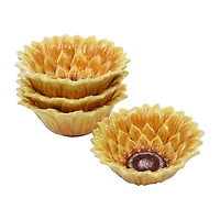 Certified International Sunset Sunflower 4-pc. Earthenware Ice Cream Bowl