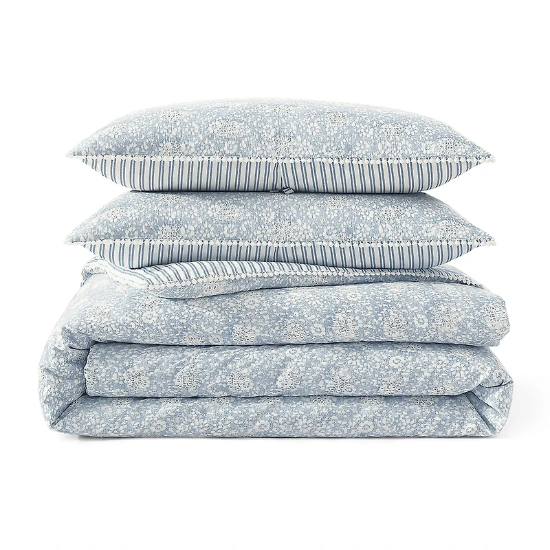 Peri Home Ikat Eyelet 3-pc. Duvet Cover Set