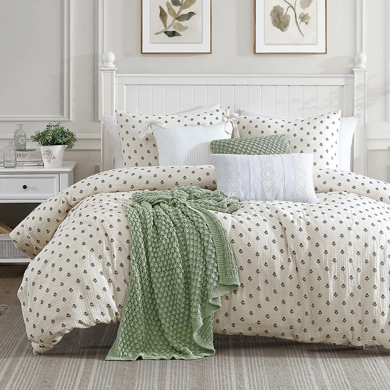 Peri Home Gauze Printed 3-pc. Midweight Down Alternative Comforter Set